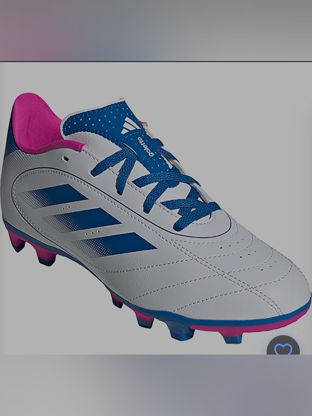 adidas Kids White Blue Pink Soccer Cleats